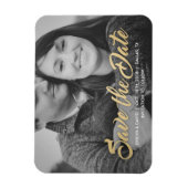 フェイク金ゴールドモダンセーブザデートマグネット マグネット (縦)