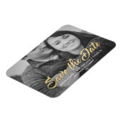 フェイク金ゴールドモダンセーブザデートマグネット マグネット (左側)