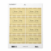 フェイク金ゴールドモダンタイポグラフィ配送先住所 ラベル (フルシート)