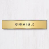 フェイク金ゴールドモダンデザイングラマラステンプレートロング サインプレート (正面)