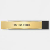 フェイク金ゴールドモダンデザイングラマラステンプレートロング サインプレート (正面)