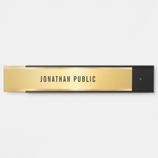 フェイク金ゴールドモダンデザイングラマラステンプレートロング サインプレート (正面)