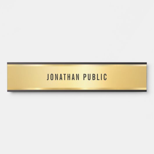 フェイク金ゴールドモダンデザイングラマラステンプレートロング サインプレート (正面)