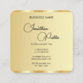 フェイク金ゴールドモダンプロフェッショナルエレガント スクエア名刺 (裏面)