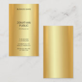 フェイク金ゴールドモダンプロフェッショナルエレガント 名刺 (正面/裏面)