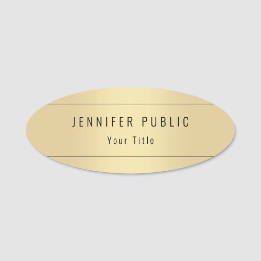 フェイク金ゴールドモダンプロフェッショナルテンプレート 名札 (正面)