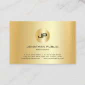 フェイク金ゴールドモダンプロフェッショナルモノグラムエレガント 名刺 (裏面)