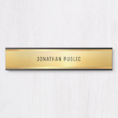 フェイク金ゴールドモダンミニマリストテンプレート サインプレート (正面)