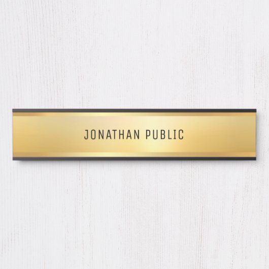 フェイク金ゴールドモダンミニマリストテンプレート サインプレート (正面)