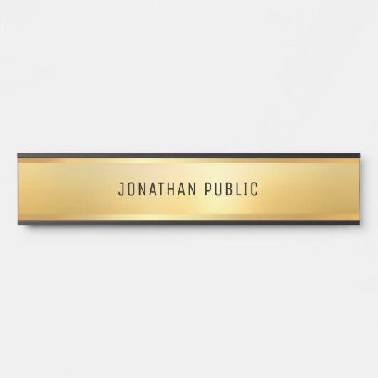 フェイク金ゴールドモダンミニマリストテンプレート サインプレート (正面)