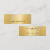 フェイク金ゴールドモダンミニマリストテンプレート スキニー名刺 (正面/裏面)