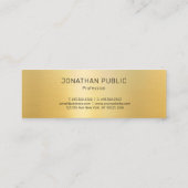 フェイク金ゴールドモダンミニマリストテンプレート スキニー名刺 (裏面)