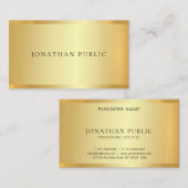 フェイク金ゴールドモダンミニマルエレガントテンプレートシック 名刺 (正面/裏面)