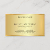 フェイク金ゴールドモダンミニマルエレガントテンプレートシック 名刺 (裏面)
