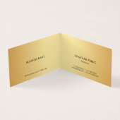 フェイク金ゴールドモダンミニマルエレガントテンプレート 名刺 (内部)