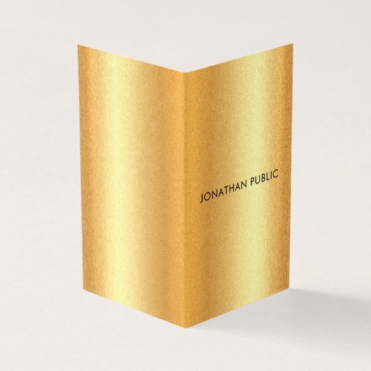 フェイク金ゴールドモダンミニマルエレガントプロフェッショナル 名刺 (外部)