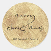 フェイク金ゴールドモダンメリー ラウンドシール (正面)