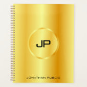 フェイク金ゴールドモダンモノグエレガントラムトレンディーテンプレート プランナー手帳 (正面)