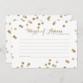 フェイク金ゴールドモダン紙吹雪のアドバイスカード アドバイスカード (正面/裏面)
