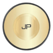 フェイク金ゴールドモノグラムテンプレートトレンディー アイスホッケーパック (正面)