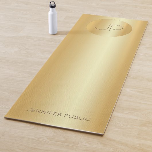 フェイク金ゴールドモノグラムトレンディーフィットネステンプレート ヨガマット (インサイチュ)