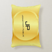 フェイク金ゴールドモノグラモダンムテンプレートエレガント アクセントクッション (正面(垂直))
