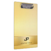 フェイク金ゴールドモノグラモダンムテンプレートエレガント クリップボード (右)