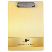 フェイク金ゴールドモノグラモダンムテンプレートエレガント クリップボード (正面)