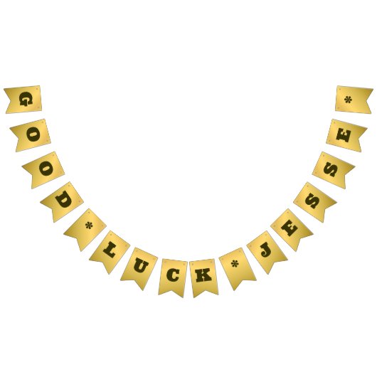 フェイク金ゴールドラグジュアリー企業の名前をカスタムする&メッセージ バンティングフラッグ (全)