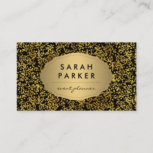 フェイク金ゴールドラベルの点模様 名刺 (正面)