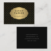 フェイク金ゴールドラベル水玉模様パターン 名刺 (正面/裏面)