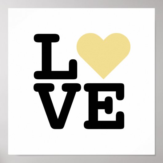 フェイク金ゴールドラヴハート結婚ズヴァレンティンズデイスクエア ポスター (正面)