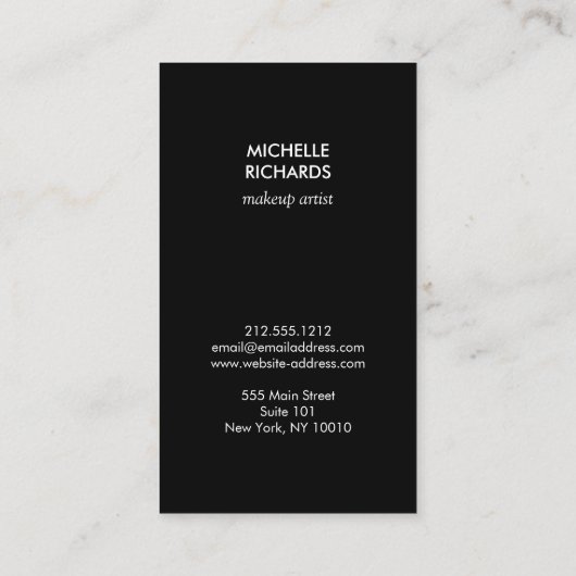 フェイク金ゴールドリッププリントメイクアップアーティスト美しいホワイト 名刺 (裏面)