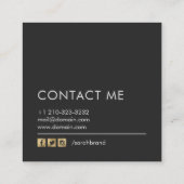 フェイク金ゴールドリップメイクアップアーティスト美しいサロン スクエア名刺 (裏面)