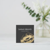 フェイク金ゴールドリップメイクアップアーティスト美しいサロン スクエア名刺 (スタンド正面)