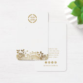 フェイク金ゴールドレースカスタムロゴホワイトイヤリングディスプレイ (デスク)