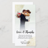 フェイク金ゴールドレ結婚ースの写真 サンキューカード (正面/裏面)