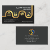 フェイク金ゴールドロードマップロジスティックアイコンタイプ倉庫 名刺 (正面/裏面)