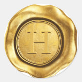 フェイク金ゴールドワックス結婚モノグラム ラウンドシール (正面)