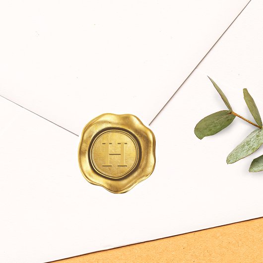 フェイク金ゴールドワックス結婚モノグラム ラウンドシール