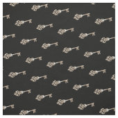 フェイク金ゴールドヴィンテージ鍵パターン ファブリック (見本)