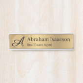 フェイク金ゴールド事務所ドア名プレート実在財 サインプレート (正面)