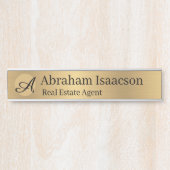 フェイク金ゴールド事務所ドア名プレート実在財 サインプレート (正面)