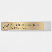 フェイク金ゴールド事務所ドア名プレート実在財 サインプレート (正面)