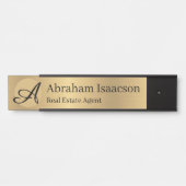 フェイク金ゴールド事務所ドア名プレート実在財 サインプレート (正面)