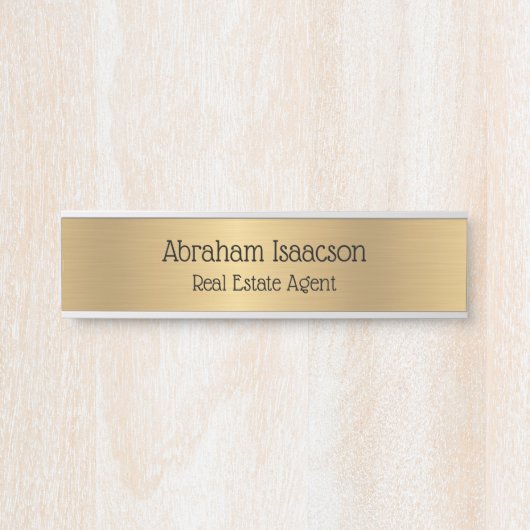 フェイク金ゴールド事務所実在出頭証地代理 サインプレート (正面)