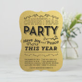 フェイク金ゴールド休日パーティーの招待 招待状 (スタンド正面)