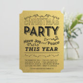 フェイク金ゴールド休日パーティーの招待 招待状 (スタンド正面)