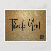 フェイク金ゴールド会社ロゴカスタムありがとうはがき ポストカード (正面)