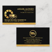 フェイク金ゴールド全球タイヤトラック輸送 名刺 (正面/裏面)